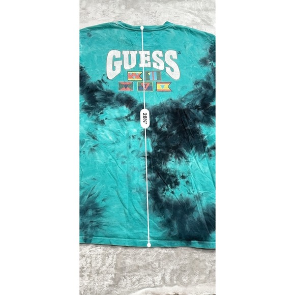 GUESS Originals T-Shirt Men's Size Medium Teal Tie Dye Short Sleeve EUC - Picture 7 of 8